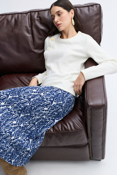 Mudo Printed Midi Skirt