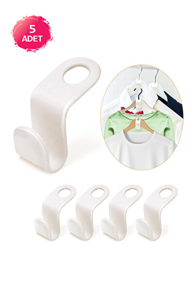 NOYİSKA Dolap İçi Alan Artırıcı Askı Aparatı 5li Set Kıyafet ve Elbise İçin K...