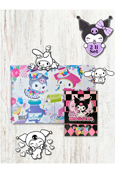 Ceylan Kırtasiye Kuromi ve Arkadaşları Resim Defteri ve Maskeli Boyama (2 li ...