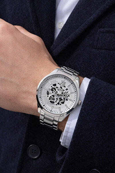 S.POLO ساعة يد رجالية بسلك فولاذي لون أسود رياضي موديل مع سوار هدية لعيد الأب