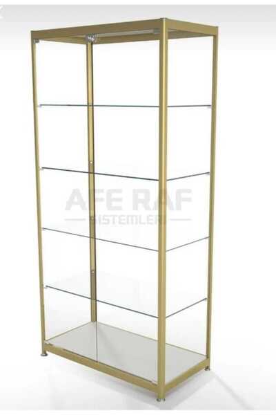 AFE DEKOR Kurulu Camlı Vitrin Teşhir Koleksiyon Gümüşlük 30x70x180