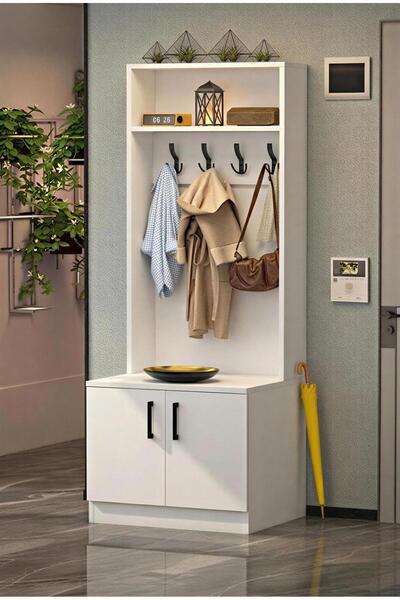 Moonlife Esila 2 Kapaklı Askılıklı Raflı Portmanto