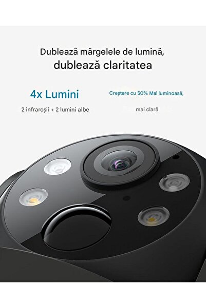 ie Geek Camera de supraveghere solară ieGeek 2K, 360°, vedere nocturnă color, wireless, baterie 5200mAh