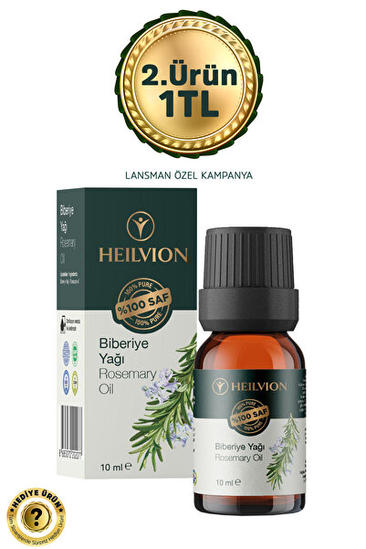 HEILVION Biberiye Uçucu Yağı %100 Saf ve Doğal 10 ML Saç & Cilt Bakım Yağı & ...