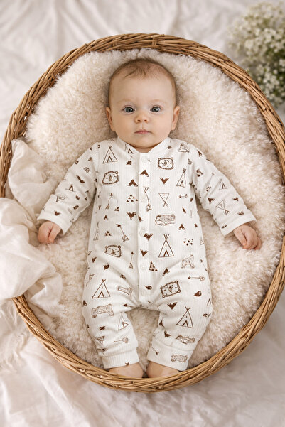 OMY 100% قطن 3-6-9 أشهر بذلة منقوشة وملابس خروج من المستشفى لحديثي الولادة مط...