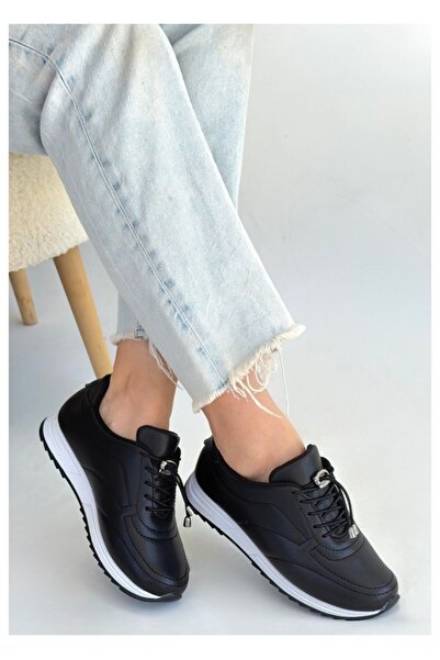 İNFİNİTE Yeni Sezon Ortopedik Kadın Sneaker Siyah