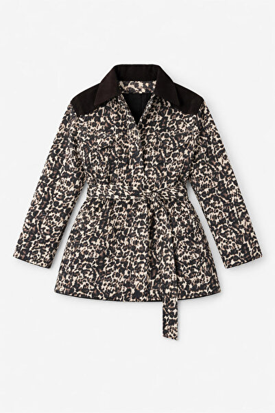 Touché Privé Leopard Printed Belted Jacket