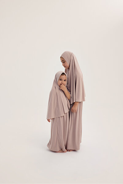 ALLNOORKİDS طقم صلاة إسلامي للأطفال من قطعتين - بودرة