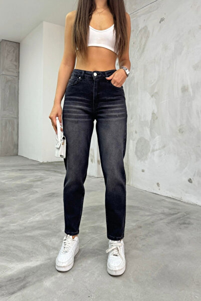 BİKELİFE Dámske elastické/lycrové Mom Jeans s vysokým pásom