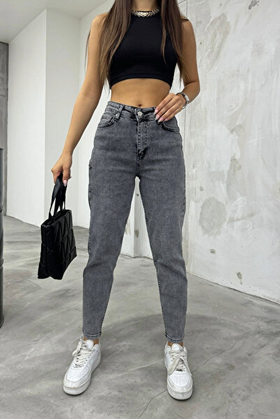 BİKELİFE Damskie jeansy typu mom jeans z wysokim stanem i rozciągliwą lycrą