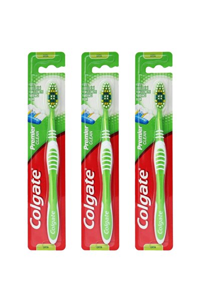 Colgate Premier Clean Toothbrush Medium Hardness 3 Pieces