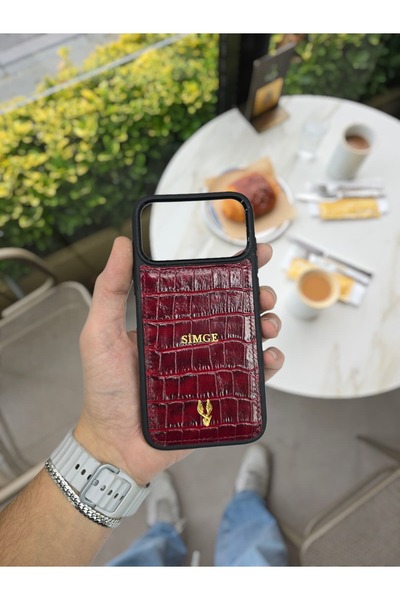 Visso leather İphone 17 PRO Model Tam Uyumlu Hakiki Deri Kişiye Özel İsimli T...