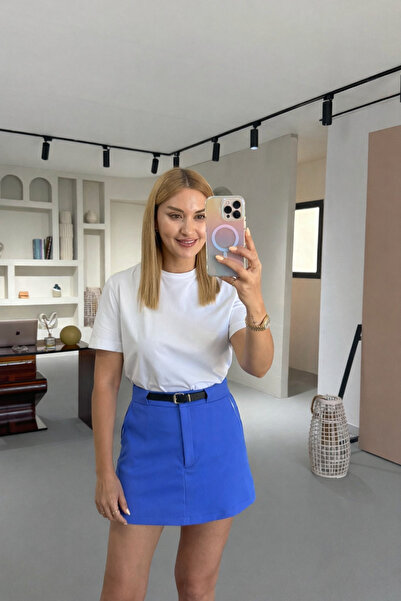 Sezgi Tekin Σορτς φούστα με λεπτομέρεια τσέπης με ζώνη