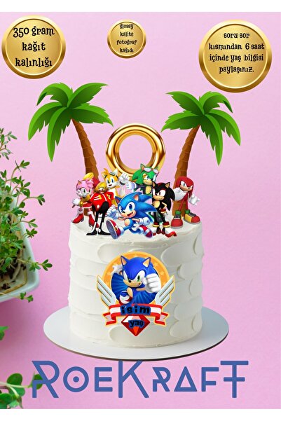 OEM Roekraft Sonic temalı Pasta Süsü, Sonic temalı Doğum Günü Seti