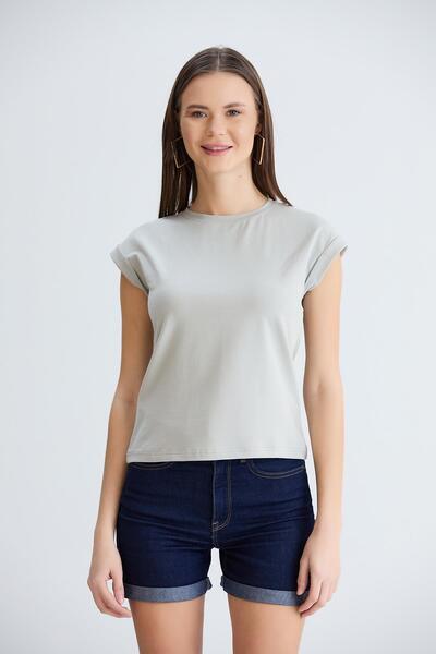 nurneva Μπλουζάκι με διπλό μανίκι γκρι