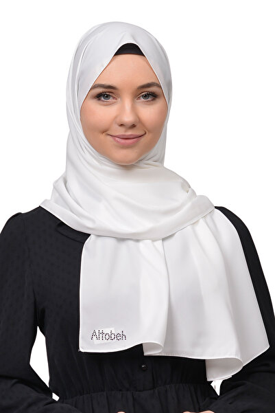 Altobeh شال حجاب عادي من حرير المدينة - أبيض