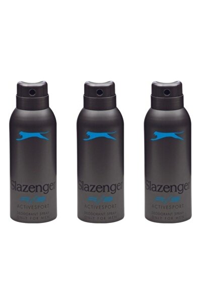 Slazenger Erkek Mavi Deo Sprey Activesport 150 ml 3 Adet