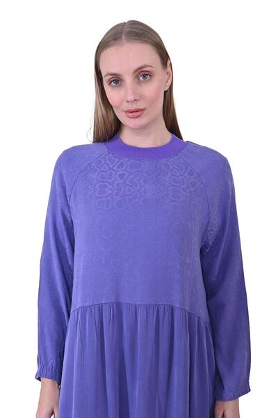 Invee Snake Pattern Lyocel Dress Purple