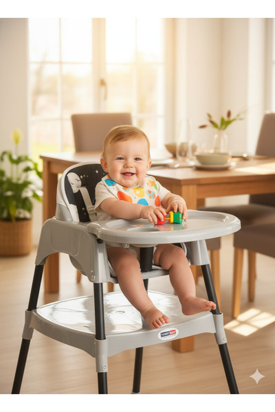 Tommybaby 3 in 1 Çalışma Masalı ve Pedli Mama Sandalyesi