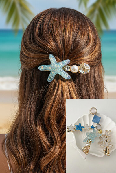 Modex 6cm Blue Seashell 4-Piece Buckle Set