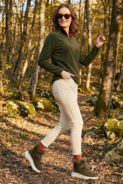 Lela قصة ضيقة قماش ناعم الملمس مضاد للتكتل ومقاوم للوبر مع سحاب نصفي من الصوف...