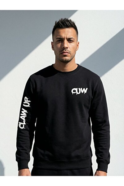 CLAW UP WORK ОВЕРСАЙЗ БЕЙСИК СУИТ | BLACKOUT PRINTED (Унисекс памучна мека те...