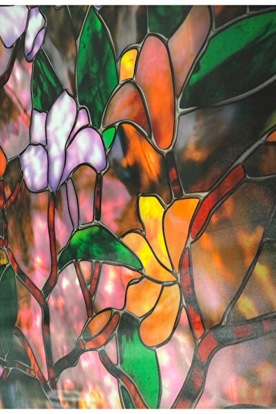 LILY Folie autoadeziva pentru geam flori colorate 45 x 300 cm