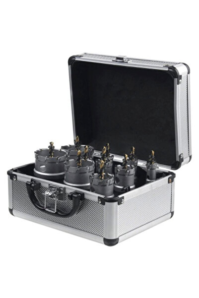 Scule Cutie Metalica cu 10 Freze pentru Metal cu Pastile Vidia 16mm-53mm