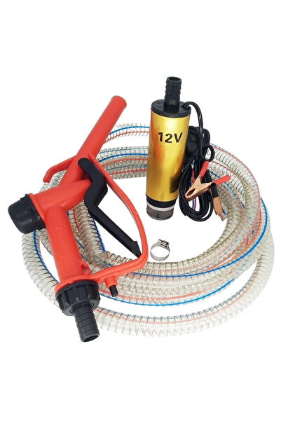 auto Pachet pompa transfer benzina motorina si alte lichide 12V cu furtun 3 m...