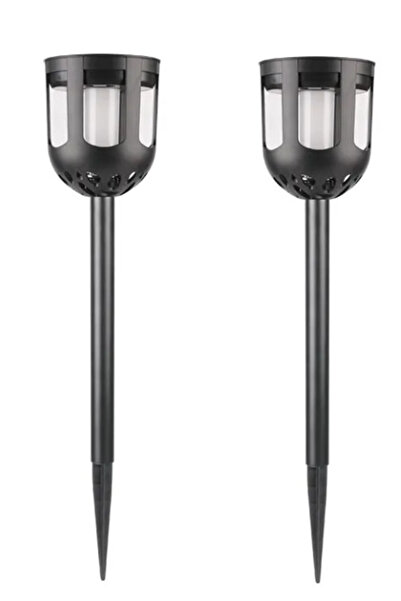 HASSAN Set 2 lampi solare de gradina negre model deosebit 45 cm