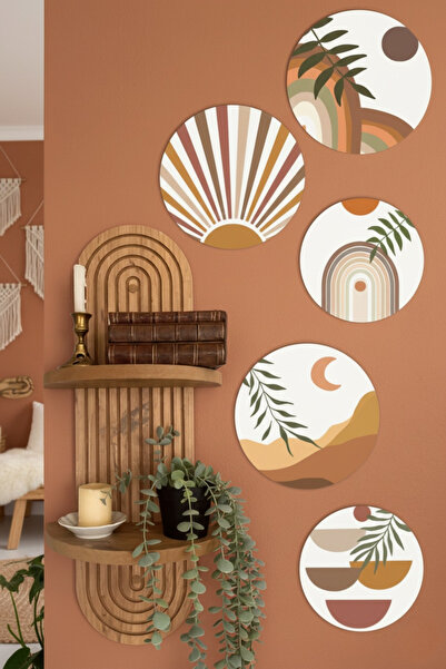 Tooall Semplice Duvar Rafı ve 5 Adet Bohem tablo seti