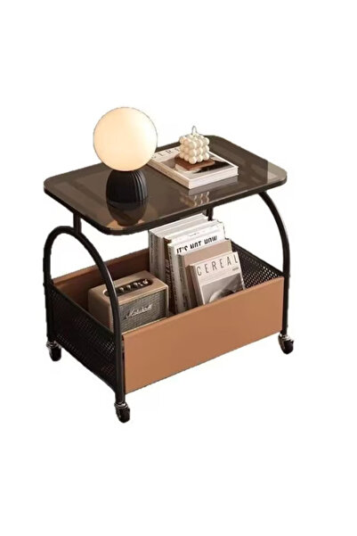 OEM Masuta portabila cu compartiment depozitare blatul din sticla cadru metal...