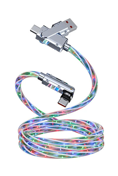 PRİZE Cablu de date cu incarcare super rapida si lumina LED PD 4 in 1