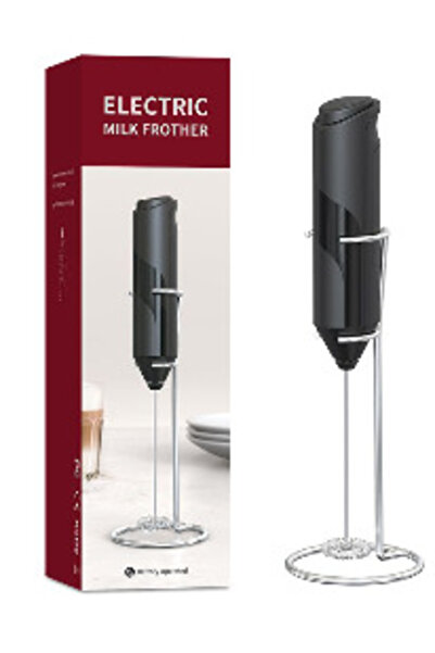 LILY Mixer spuma de lapte negru cu stand vertical ideal pentru cappuccino