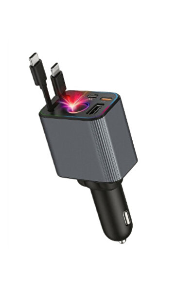 Ruan Incarcator auto multifunctional 4 in 1 ZTB A26 cabluri retractabile si i...