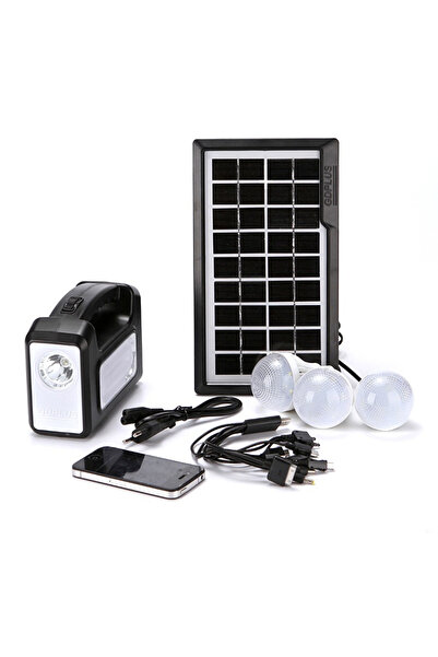 XL Kit solar GD-Lite 3 dotat cu dispozitive USB cu 3 becuri LED + acumulator ...