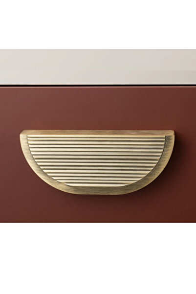 System 512 Mm - Antik Rengi Line/çizgili Kulp Tek Adet Yarım- Ssy9076 0512 Abm