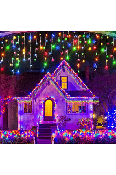 LILY Instalație de Crăciun 1500 17 tip FRANJURI 12 metri 300 LED MULTICOLOR