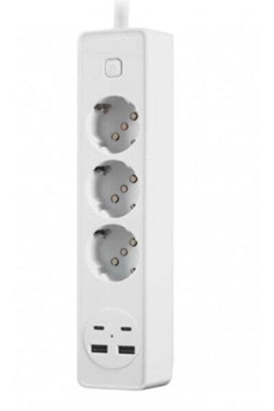 HA Prelungitor OG2203 cu 3 prize 2 porturi USB si 2 porturi USB C