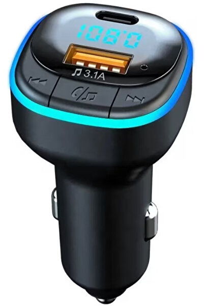 Ruan Modulator FM C33 Radio cu funcție Bluetooth LED Multicolor USB A USB C N...