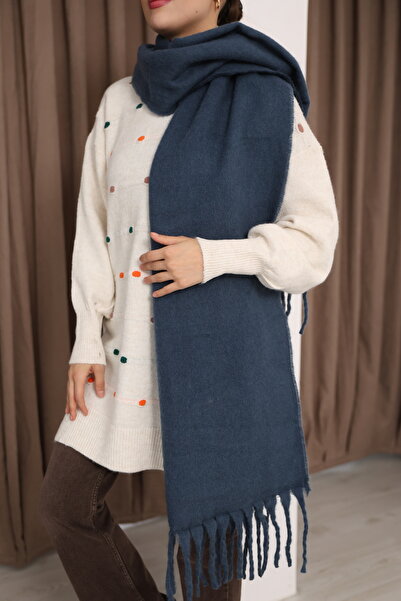 Jack Ferrero Örme kumaş Düz kesim Püsküllü bitiş Yumuşak Dokulu Kadın Atkı Şa...