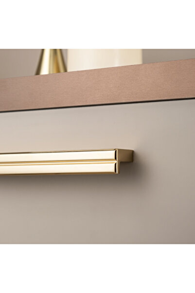 System 9255 Çizgili Modern Kulp Gold Renk 64 mm