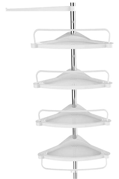 OEM Etajera de colt pentru baie 4 rafturi Alb