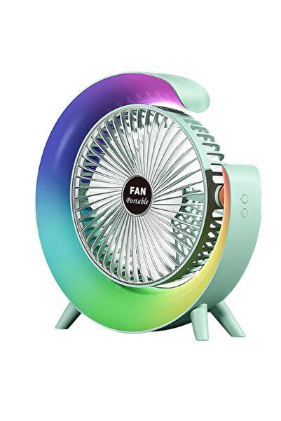 Amir Mini ventilator de birou rotund cu LED RGB