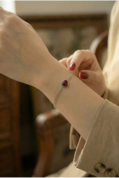 Vinces 925 Ayar Gümüş Kırmızı Taşlı Aşk Bilekliği | Lumina-X Teknolojisi