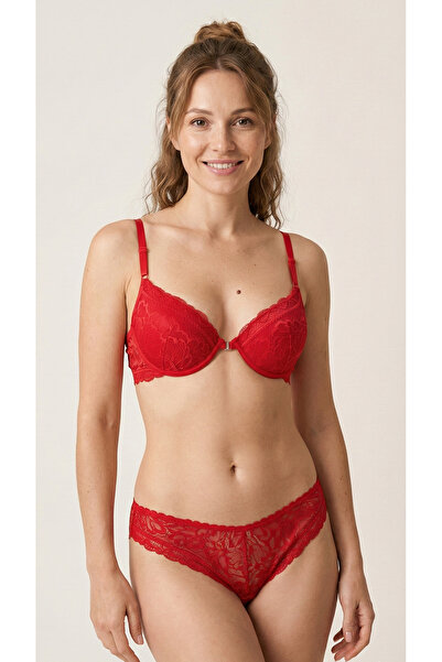 DE JUMO Women's Push up Top Bottom Bra Set