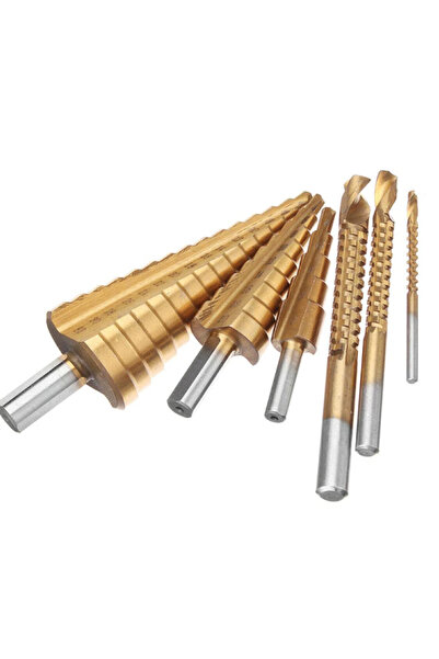 Jack Set 3 burghie freza conica metal in trepte 4 30mm + 3 burghie frezare