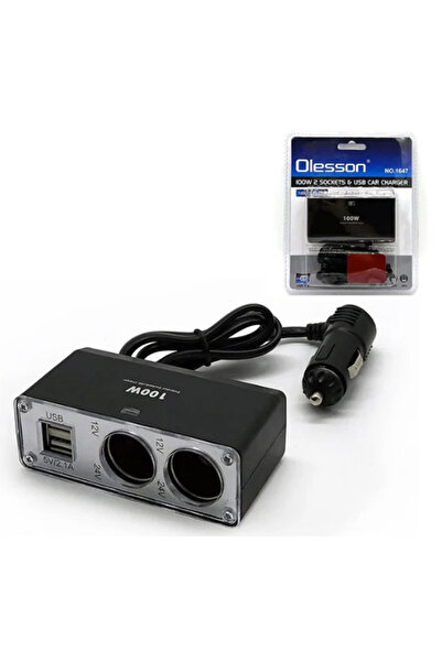 BOXE Splitter auto pentru priza 12v cu 2 prize si 2 usb Olesson 1647