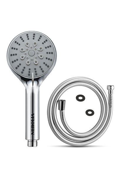 NEROLIA 5 Fonksiyonlu Duş Başlığı Seti | PVC Hortum ile | Yüksek Basınçlı, Su...