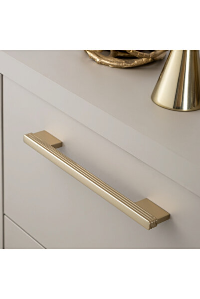 System 9290 Çizgili Modern Kulp Gold Renk 320 mm